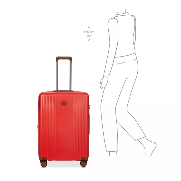 New With Tags Bric's Ferrara 3 Piece Spinner Suitcase Set - Beautiful Bright Red - Picture 12 of 14